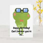 Grappige kikker witte zoon 30e verjaardag kaart (Gele Bloem)