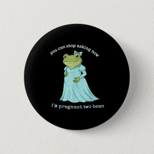 Grappige Kikker Zwangerschapsaankondiging Middelee Ronde Button 5,7 Cm