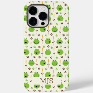 Grappige Kikkergesichter Patroon Monogram  Case-Mate iPhone 14 Pro Max Hoesje