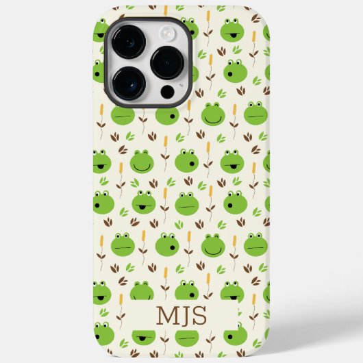 Grappige Kikkergesichter Patroon Monogram Case-Mate iPhone Case (Achterkant)