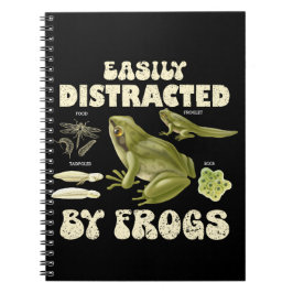 Grappige kikkerliefhebber gemakkelijk afgeleid doo notitieboek