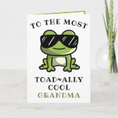 Grappige kikkerpad Cool oma Happy Birthday Bedankkaart (Voorkant)