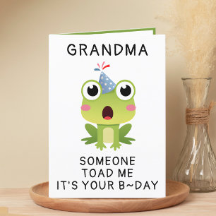 Grappige kikkerpad kruik oma Happy Birthday Bedankkaart