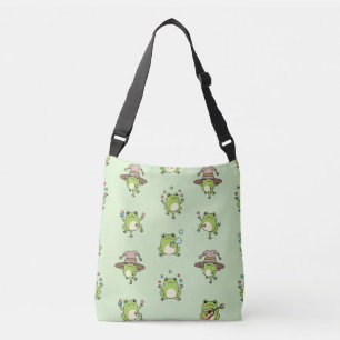 Grappige kikkers op pad crossbody tas