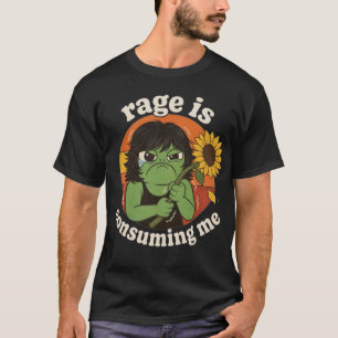 Grappige kikkerwoede consumeert me sarcastische me t-shirt