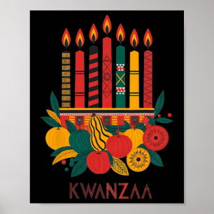 Grappige Kinara Zeven Kaarsen Kwanzaa Viering 2 Poster