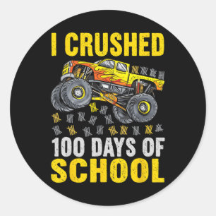 Grappige Kinder ik verpletterde 100 dagen schooljo Ronde Sticker