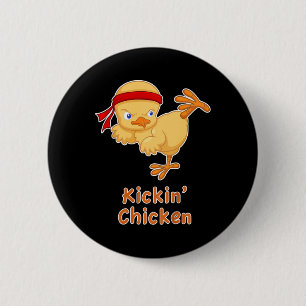 Grappige Kinder Karate Gift Jeugd Karate Kickin' C Ronde Button 5,7 Cm