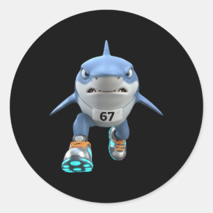 Grappige Kinderen 67 Meme Tralalero Tralala Renner Ronde Sticker
