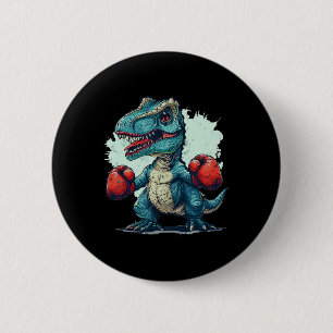 Grappige Kinderen Boksen Dinosaurussen Met Bokshan Ronde Button 5,7 Cm
