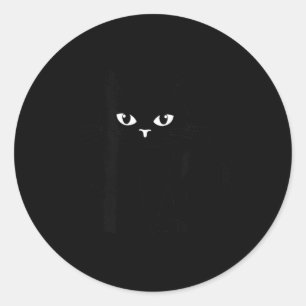 Grappige Kinderen Halloween Zwarte Kat Illustratie Ronde Sticker