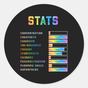 Grappige Kinderen met ADHD Stats Neurodiversity AW Ronde Sticker