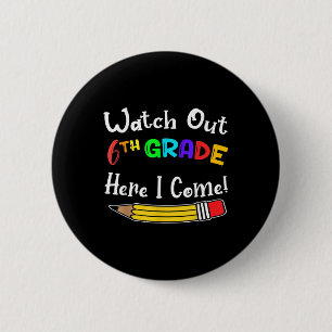 Grappige Kinderen Terug naar School Wees Opgepast Ronde Button 5,7 Cm