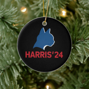 Grappige kinderloze kat dame voor quote 2024 keramisch ornament