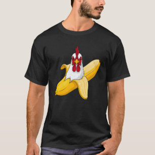 Grappige Kip Banaan Cartoon Grafiek voor Dierenlie T-shirt