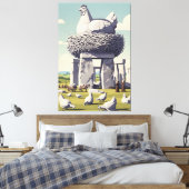 Grappige kip canvas afdruk (Insitu (Slaapkamer))