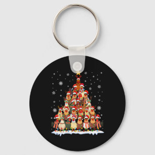 Grappige kip kerstboom pyjama Kerstmannen Dames Sleutelhanger