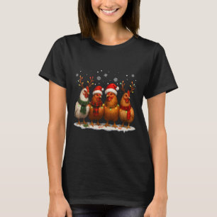 Grappige Kip Kerstverlichting Boerderij Dier Schat T-shirt