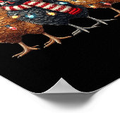 Grappige Kip Kerstverlichting Dierenboer Xmas Poster (Hoek)