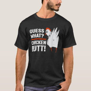 Grappige kip kont raden wat kip wit ontwerp t-shirt