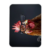 Grappige kip met een bril magneet (Verticaal)