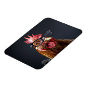 Grappige kip met een bril magneet (Linkerzijde)