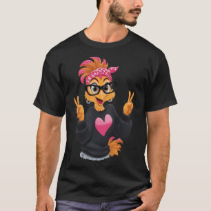 Grappige Kip Met Gles Vredesteken Gekke Kip L T-shirt