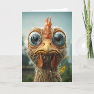 Grappige Kip met Grote Ogen Close-Up