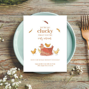 Grappige Kip Moederdag kaart van kinderen