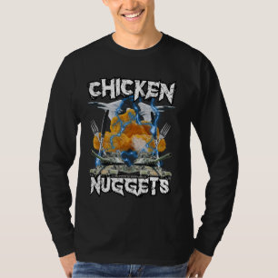 Grappige kip nugget bootleg hardcore vlammen meme t-shirt