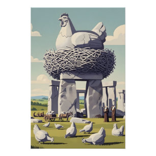 Grappige kip perfect poster