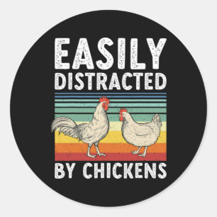 Grappige Kip Pluimvee Boerderij Dier Boer Hen Mann Ronde Sticker