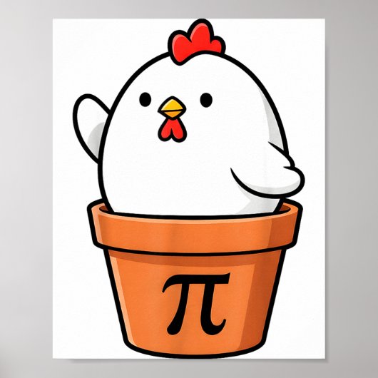 Grappige Kip Pot Pastei Gelukkige Pi Dag 3.14 Wisk Poster (Voorkant)