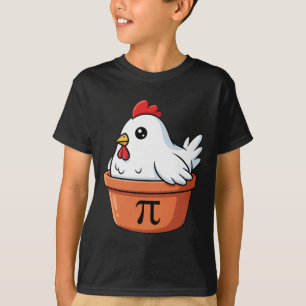 Grappige Kip Pot Pi Dag Taart Wiskunde Liefhebbers T-shirt