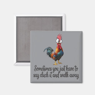 Grappige Kip Soms Moet Je Eenvoudig Cluck Zeggen Magneet