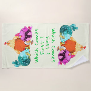 Grappige Kip Strandhanddoek voor Kinderen Strandlaken