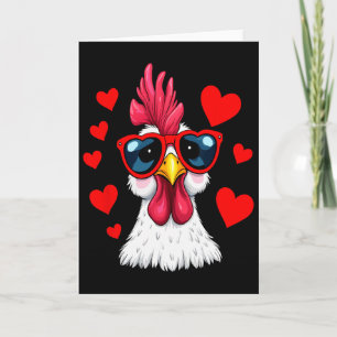 Grappige Kip Valentijnsdag Hart Kippenechtpaar Kaart