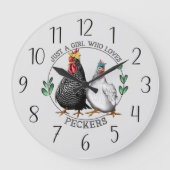 grappige kipliefhebbers woordkunst grote klok (Voorkant)