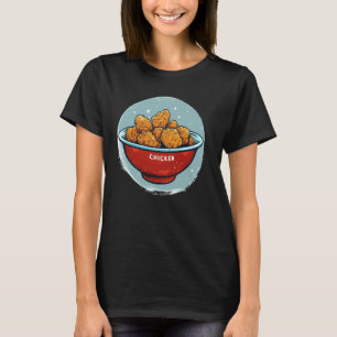 Grappige kipnuggets in kostuum t-shirt