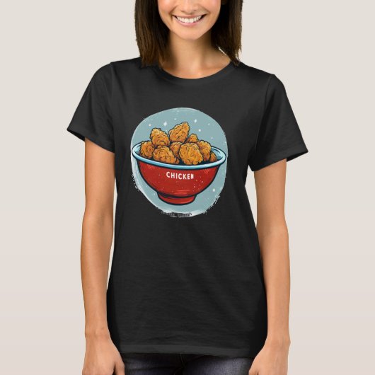 Grappige kipnuggets in kostuum t-shirt (Voorkant)