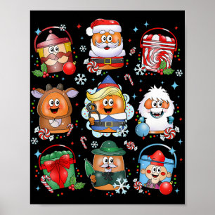 Grappige Kipnuggets Kerstman Rendier Vrolijk K Poster
