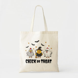 Grappige kippen Halloween Canvas tas