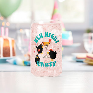 Grappige Kippen Nachtfeest Grappige Kip Blikvorm Glas
