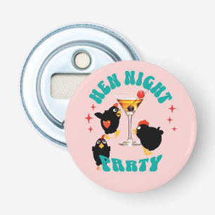 Grappige Kippen Nachtfeest Grappige Kip Button Flesopener