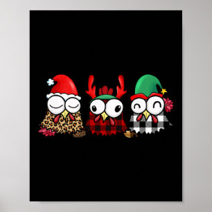 Grappige kippenboer voor familie Kerstmis Poster