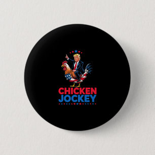 Grappige Kippenjockey Trump Meme Ronde Button 5,7 Cm