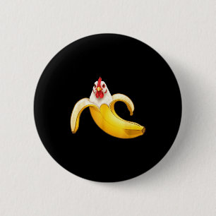 Grappige Kippenliefhebbers Banaan Jongens Meisjes Ronde Button 5,7 Cm