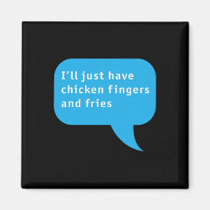 Grappige kippenvingers tenders en friet kinder maa magneet