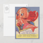 Grappige kitsch vis valentijn feestdagenkaart (Voorkant / Achterkant)