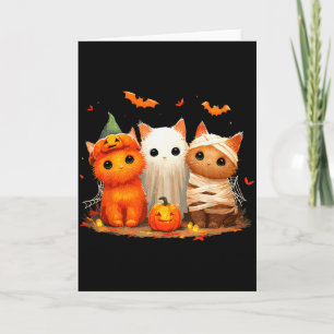 Grappige Kitten Heks Y Halloween Pompoen Kat Hallo Kaart